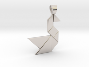 Swan tangram [pendant] in Platinum