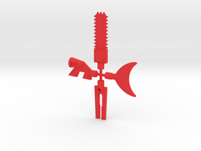 Triumveron Weapons  in Red Processed Versatile Plastic