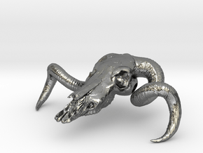 Skull Cow in Polished Silver: Small
