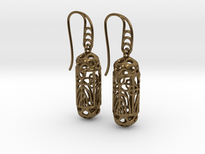 FitzLogo Filigree Earrings in Natural Bronze (Interlocking Parts)