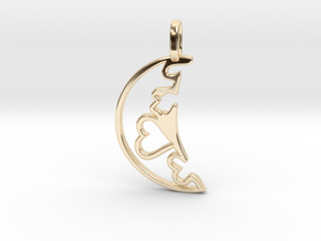 Moon pendant in 14k Gold Plated Brass