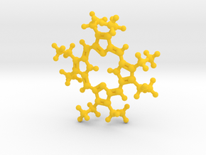 Octaethylporphyrin pendant - detailed in Yellow Processed Versatile Plastic