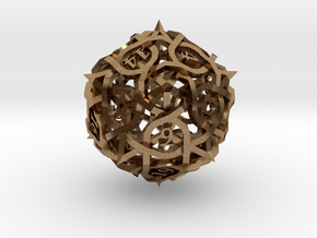 DoubleSize Thorn d20 in Natural Brass
