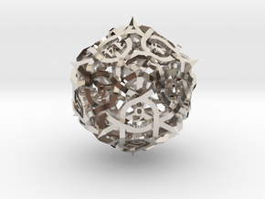 DoubleSize Thorn d20 in Platinum