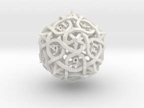 Thorn d20 Ornament in White Premium Versatile Plastic