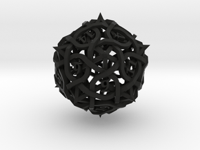 Thorn d20 Ornament in Black Premium Versatile Plastic
