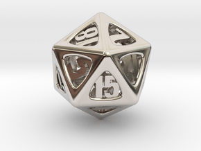 Thoroughly Modern d20 in Rhodium Plated Brass