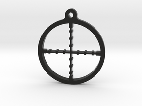 Crosshair Keychain in Black Natural Versatile Plastic