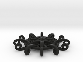 Tentacle Rosette Pendant in Black Premium Versatile Plastic