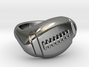 Football Ring in Polished Silver: 9.25 / 59.625
