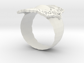 Sapphire srilangka Ring  in White Natural Versatile Plastic: Medium