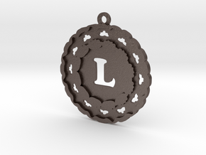 Magic Letter L Pendant in Polished Bronzed Silver Steel