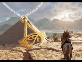 Assassin's Creed Origins Pendant in Polished Gold Steel