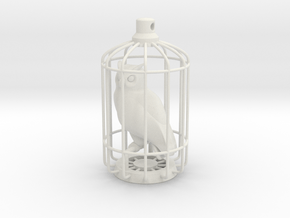 Horned Owl Charm in White Natural Versatile Plastic