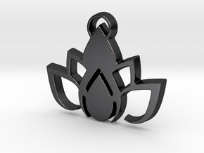 Lotus pendant in Polished and Bronzed Black Steel: Medium