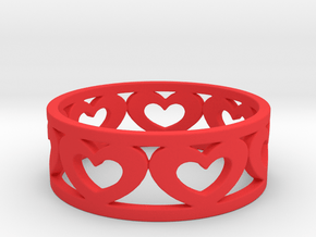 Heart Ring 7 1/2 Ring in Red Processed Versatile Plastic