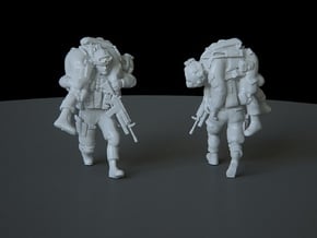 3 HO Modern Soldier (no base) in Tan Fine Detail Plastic