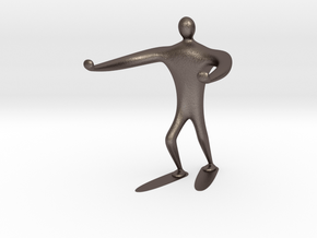 Blind walk statue in Polished Bronzed Silver Steel: 6mm