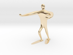 Blind walk statue in 14K Yellow Gold: 6mm