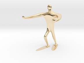Blind walk statue in 14k Gold Plated Brass: 6mm