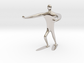 Blind walk statue in Rhodium Plated Brass: 6mm