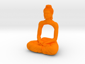 Meditating Buddha  in Orange Processed Versatile Plastic