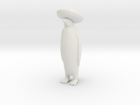 Sombrero Penguin in White Natural Versatile Plastic: Small