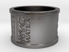 Handprint Pipe Ring (Metal) in Polished Nickel Steel: 5 / 49