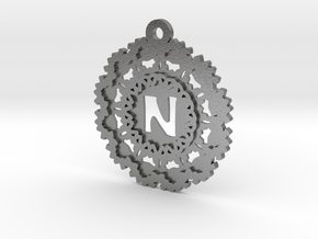 Magic Letter N Pendant in Natural Silver