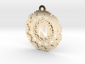 Magic Letter N Pendant in 14K Yellow Gold