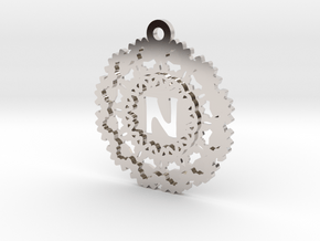 Magic Letter N Pendant in Rhodium Plated Brass