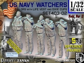 1/32 USN Watchers Set403-02 in White Natural Versatile Plastic