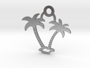Palm Trees Pendant in Natural Silver