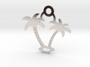Palm Trees Pendant in Rhodium Plated Brass