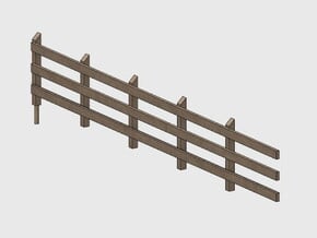 Wood Rail Fence - 5L (2 ea.) in White Natural Versatile Plastic: 1:87 - HO