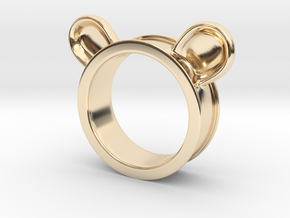 Bear ears ring size6 in 14k Gold Plated Brass