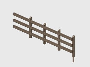 Wood Rail Fence - 4R (2 ea.) in White Natural Versatile Plastic: 1:87 - HO