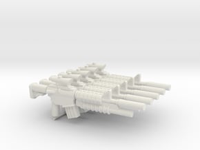 5x M4A1 M203 - grenade launcher/silencer Playmo in White Natural Versatile Plastic