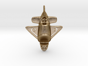 Quimbaya Airplane 100mm in Polished Gold Steel