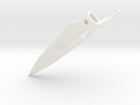 Ancient Spartan Arrow Pendent in White Processed Versatile Plastic