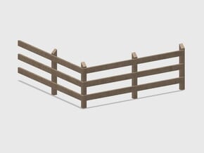 Wood Rail Fence - R/Out Corner (2 ea.) in White Natural Versatile Plastic: 1:87 - HO