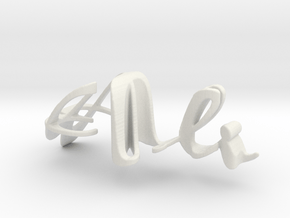 3dWordFlip: Ali/Elia in White Natural Versatile Plastic