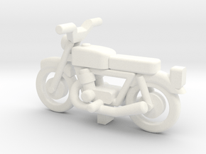 OO Gauge  Generic Motorbike in White Processed Versatile Plastic