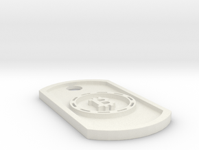 Bitcoin Themed Dog Tag in White Natural Versatile Plastic