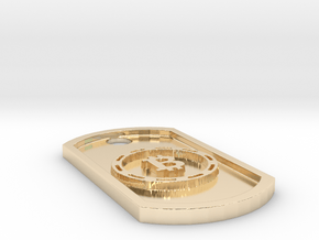 Bitcoin Themed Dog Tag in 14k Gold Plated Brass