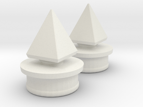 Small Pyramid Spike for Side Helmet Inserts in White Natural Versatile Plastic