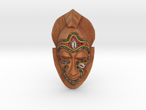 African Mask Necklace in Full Color Sandstone: Medium