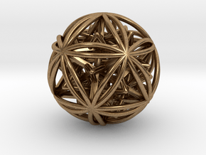 Icosasphere w/ Nested SuperStar 1.8" in Natural Brass