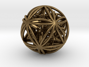 Icosasphere w/ Nested SuperStar 1.8" in Natural Bronze