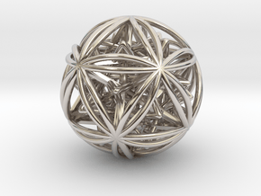 Icosasphere w/ Nested SuperStar 1.8" in Platinum